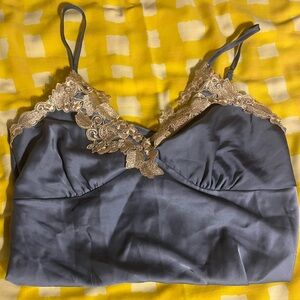 Blue and cream pajama set